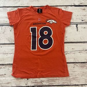 Denver Broncos‎ Womens Small T-Shirt Orange NFL Team Apparel Football Manning 18